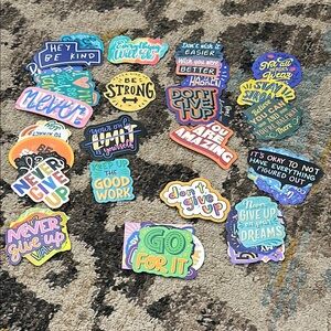 50 Positive Stickers Motivational Sticker Collection Various Colors and Designs